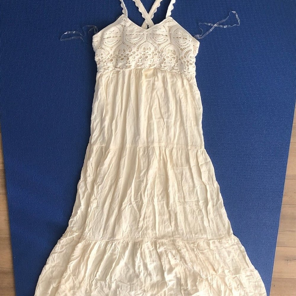 White lace midi dress American eagle